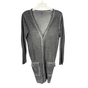 COP. COPINE Spizer Linen Cotton Artsy Minimalist Cardigan Grey Sz‎ M/L Lagenlook